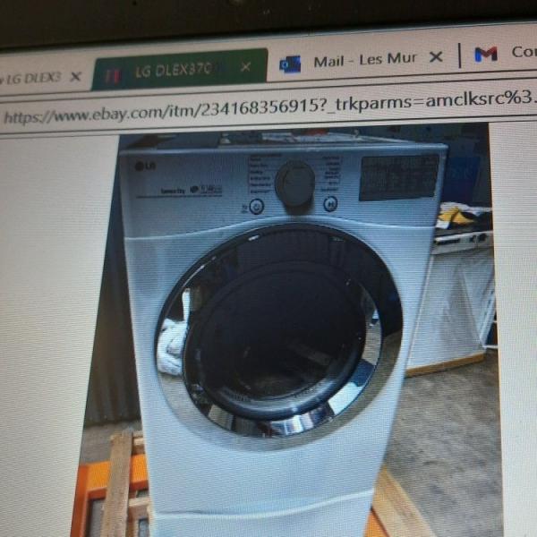 Photo of LG. ELECTRIC DRYER WITH PEDESTAL DLEX2650W WHITE 7.4 SMART WITH TURBOSTEAM