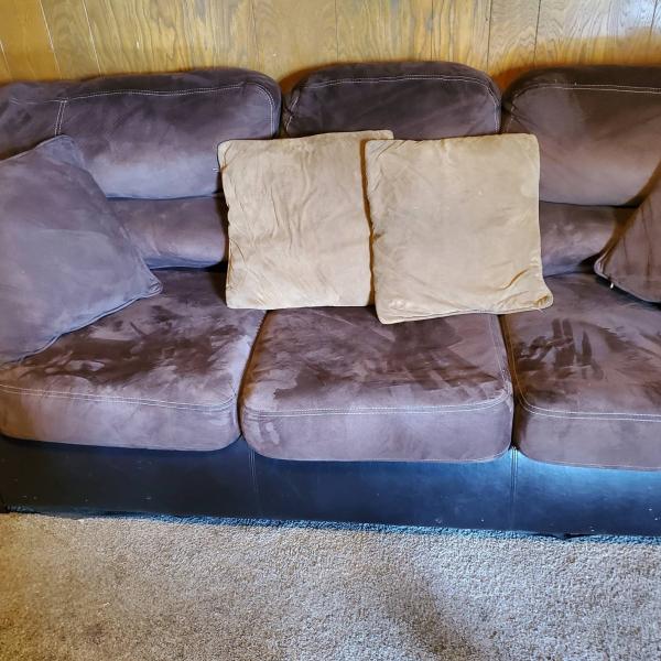 Photo of BEAUTIFUL BROWN 8FT COUCH WITH MEMORY FOAM SEATING