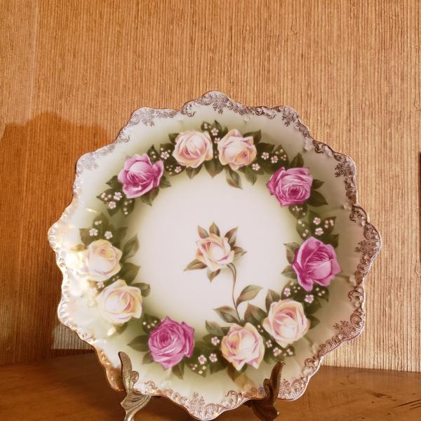 Photo of Rosenthal Malmaison  Rose Floral Porcelain Scalloped Antique Plate