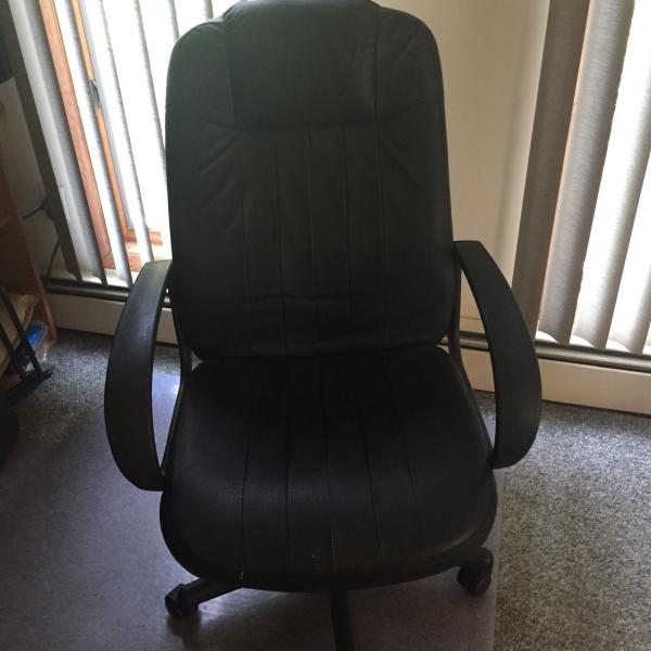 Photo of Black leather computer chair 
