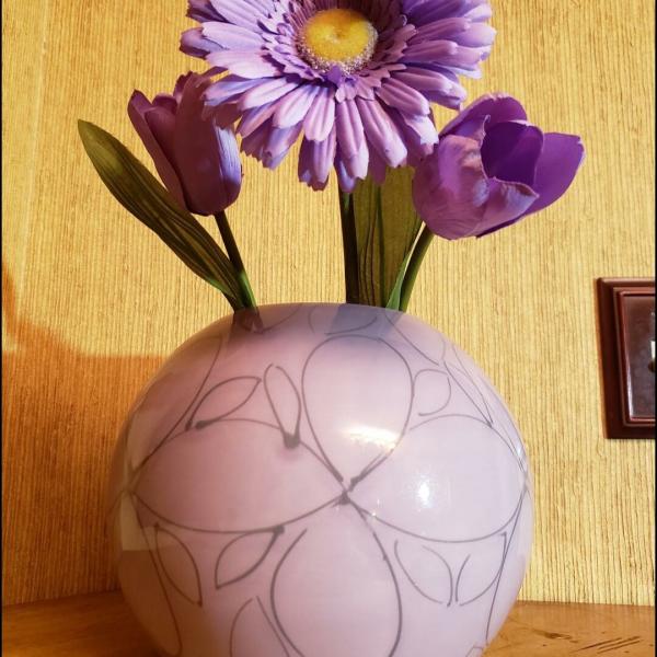 Photo of Large Light Purple Ceramic Ball Vase