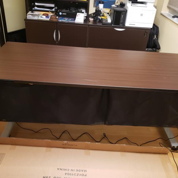 Photo of Uplift desk and rolling filing cabinet $300 obo