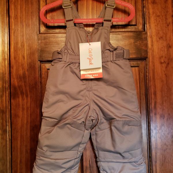 Photo of NEW- Cat & Jack Heavy Weight Snow Bibs. Size 12 months. Grey
