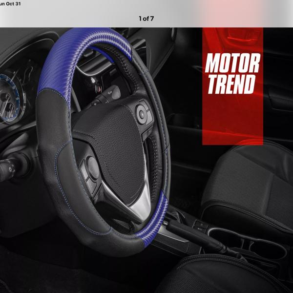Photo of Motor Trend GripDrive Black Leather Wheel Cover