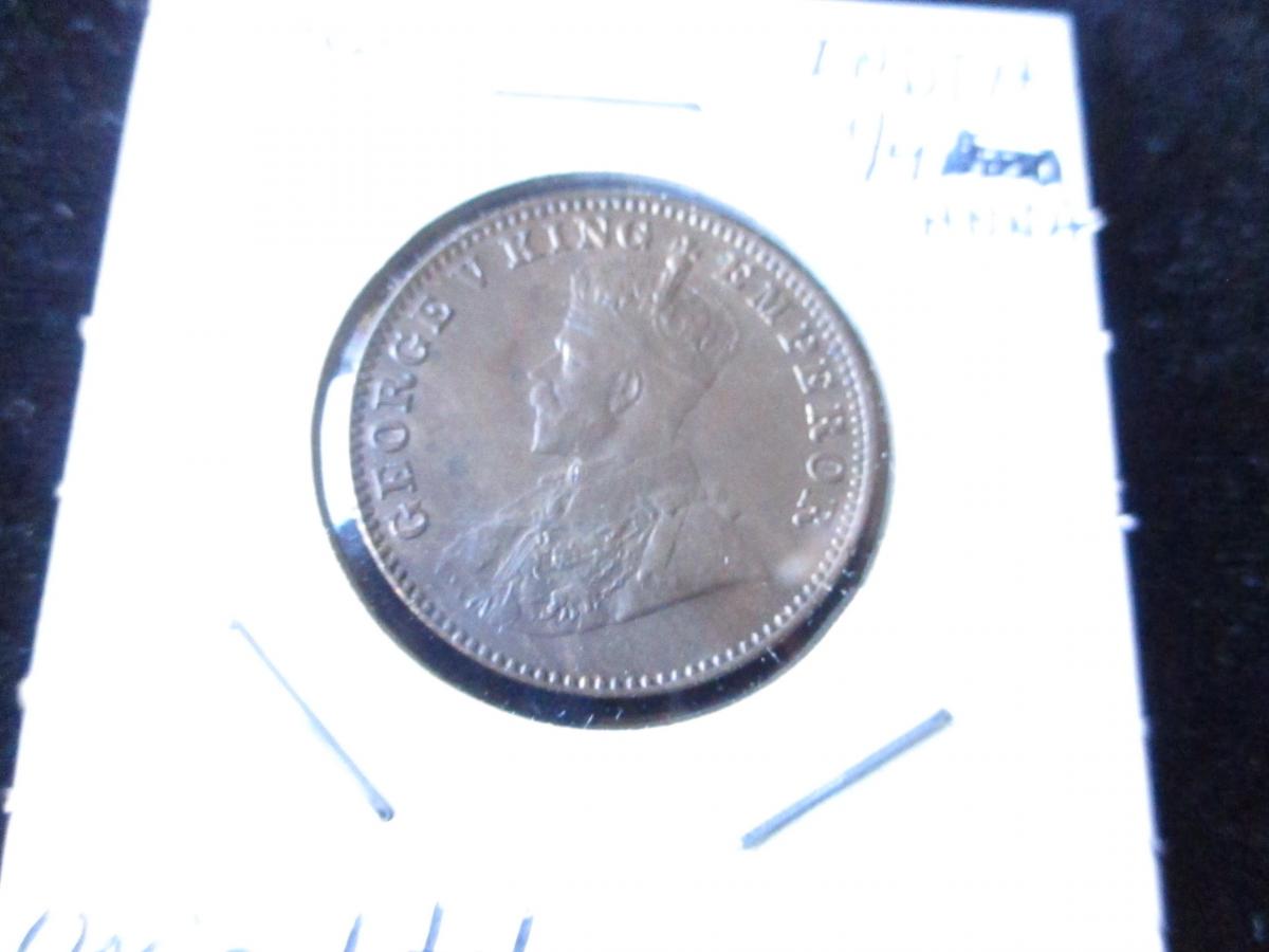 Photo 1 of 1936 India 1/4 ANNA, Uncirculated