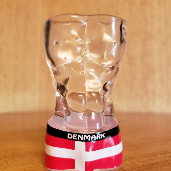 Photo of 😊  PENDING  😊  Male Body Shaped Shot Glass with Denmark Flag Print 