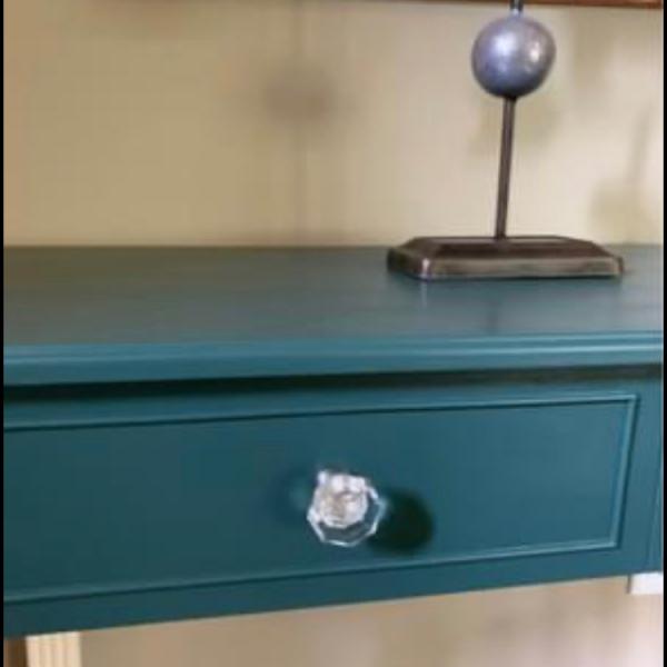 Photo of Console  Accent Table ! Dark Emerald Green And Antique White !973-600-3177