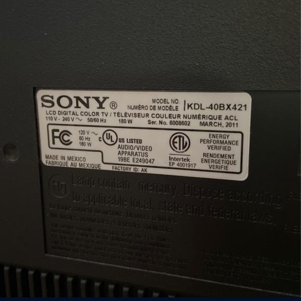 Photo of Sony LCD 40” Digital Color Television MUST GO ASAP