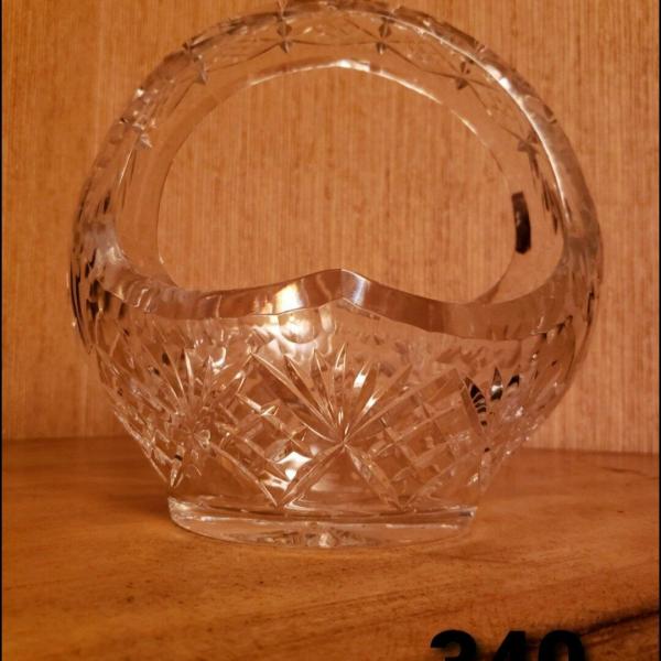 Photo of Vintage Large Hand Cut Crystal Basket  "IRENA", (24% lead)