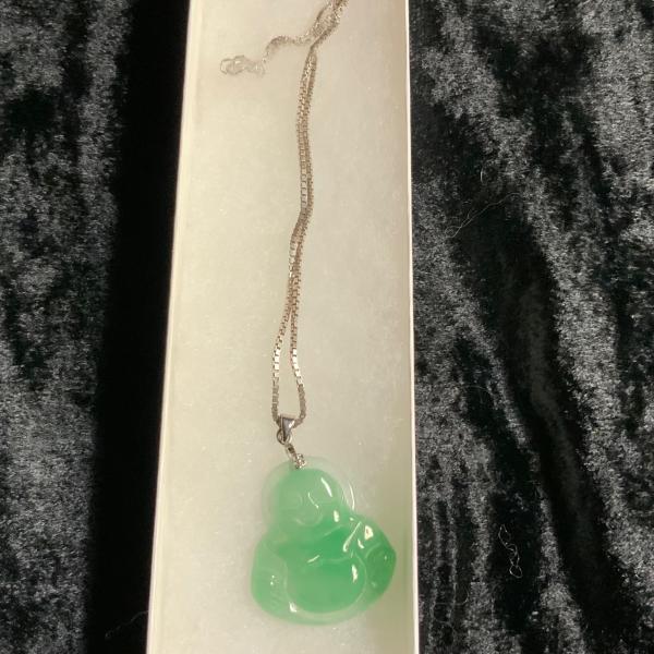 Photo of Jade and sterling Buddha necklaces 