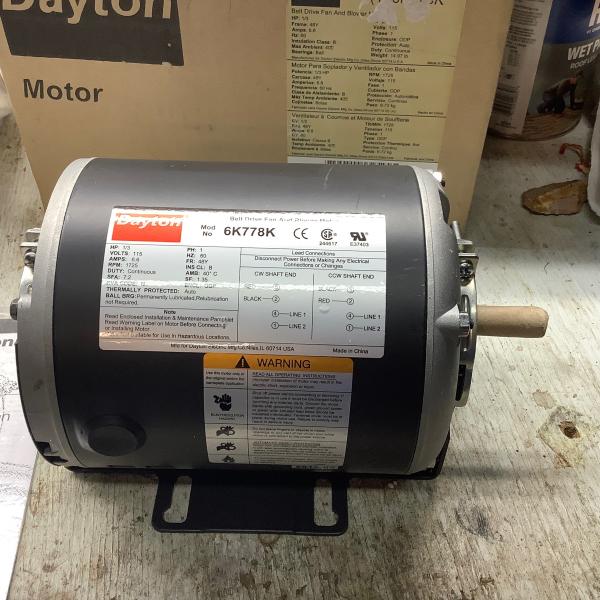 Photo of New 1/3 HP moter