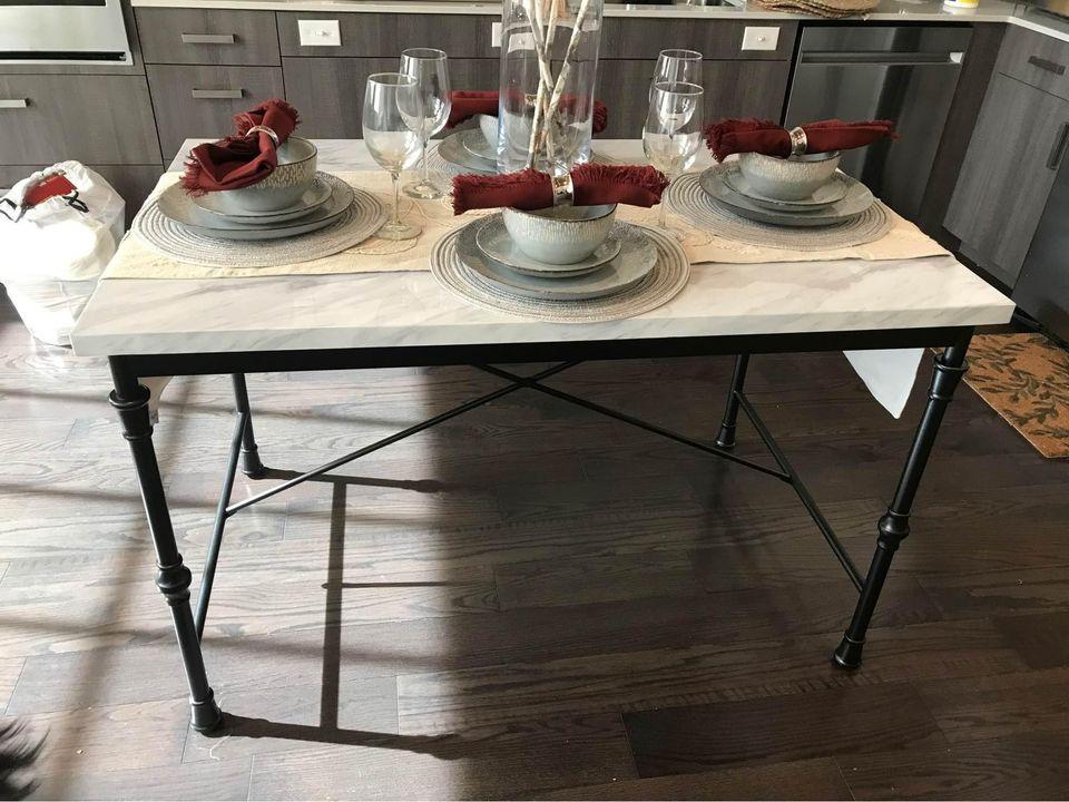 Photo 1 of Macy's Arta Faux Marble Dining Table 