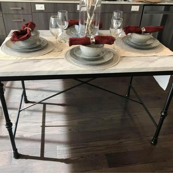 Photo of Macy's Arta Faux Marble Dining Table 