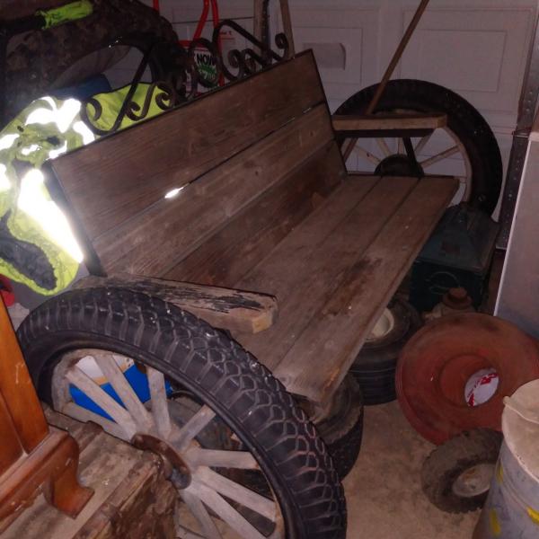 Photo of Wagon wheel bench