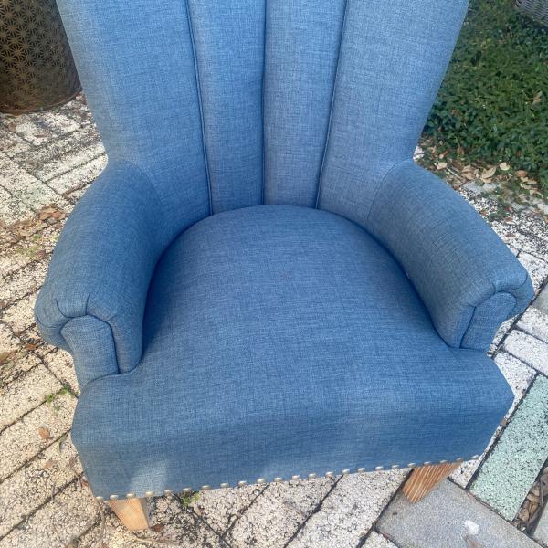 Photo of Beautiful blue denim look occasional chair 
