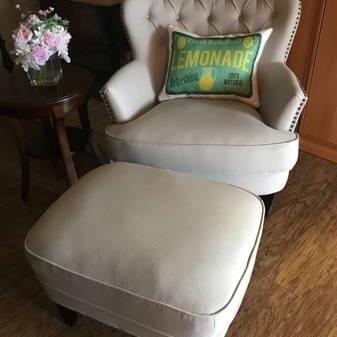 Photo of New Cream colored Chair and Ottoman