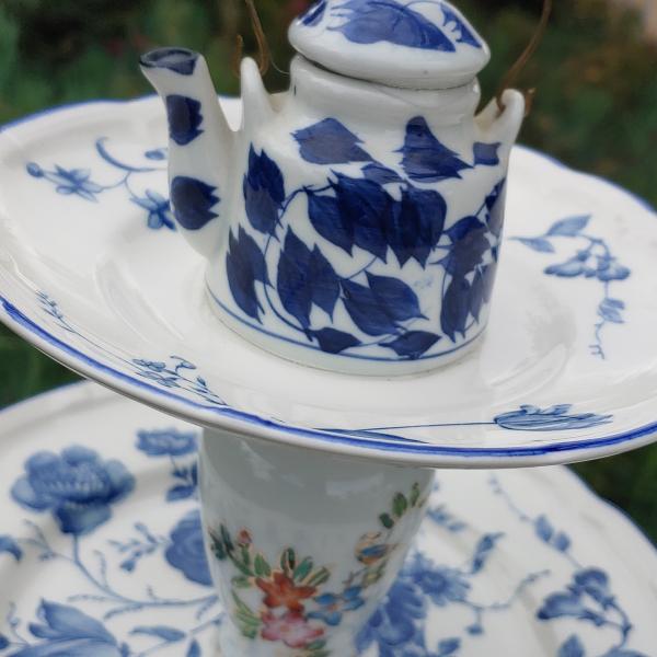 Photo of Mini Tea Pot Blue Bird Bath & Feeder