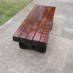SOLID WOOD AND STEEL LEGS BENCH