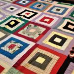 Lot #160  Pretty Vintage Handsewn Quilt - Square Design
