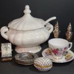 Lot 246: Vintage Staffordshire Teacup, Ashtrays, and More