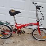 Red Citizen Folding Bike 6 Speed with Bell Seat & Storage bag