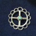 LOT 169  SILVER MEDALLION WITH TURQUOISE CENTER PIECE