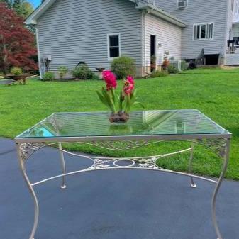 Photo of  Vintage wrought iron Patio table indoors/outdoor 