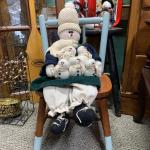 Vintage toddler chair with snowmom with babies 