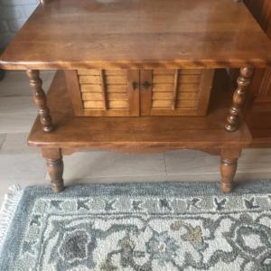 Photo of Colonial Carved Maple End Table Cabinet
