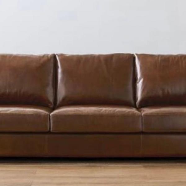 Photo of Pottery Barn Turner Square Arm Leather Sofa- Lounger