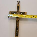 Lot 725: Antique Brass Inlaid Pocket Crucifix Germany Skull/Crossbones