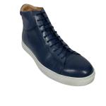 Zaugg Mens Fashion Sneakers Blue Leather High Top 11 Medium