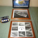 LOT 439  FRAMED PHOTOS OF SHIPS AND NAVY ITEMS
