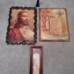 LOT 450 RELIGIOUS PICTURES AND ZEVICOTE WOOD CROSS