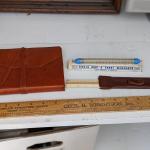 Vintage Journal, Map Measurer, Pocket Ruler Leather Case