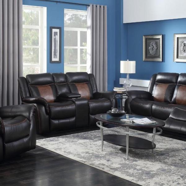 Photo of NEW IN BOX ---Memphis Brown Motion Collection: Reclining Sofa & Loveseat Set