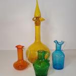 Lot 71: Vintage MCM Crackle Glass Decanter and More