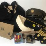 Lot 84: U.S. Military Uniform Pieces and Hats - Navy