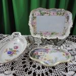 Trio of beautiful  Limoges and German trays