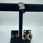 Earrings and a Beaded Bracelet w/ Shell Centerpiece  (SJJ - SS)