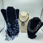 Three Necklaces: Beads, Metal & Leather (SJJ & SS)