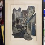 Mid-century signed original collagraph by John Ross