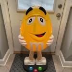 M&M Candy Character Store Display On Wheels Yellow Peanut - Measures 41" tall