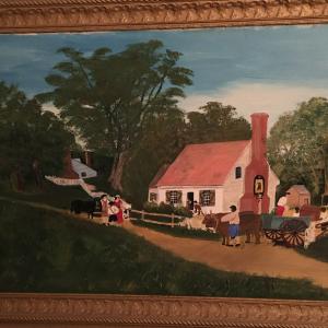 Photo of Colonial Williamsburg Painting Oil on Canvas, Signed