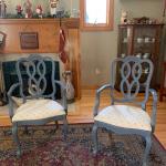 Vintage oak French provincial chairs ! 