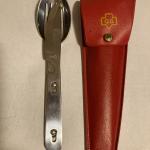 Vintage Girl Scout IMPERIAL stainless knife, fork, spoon Red case