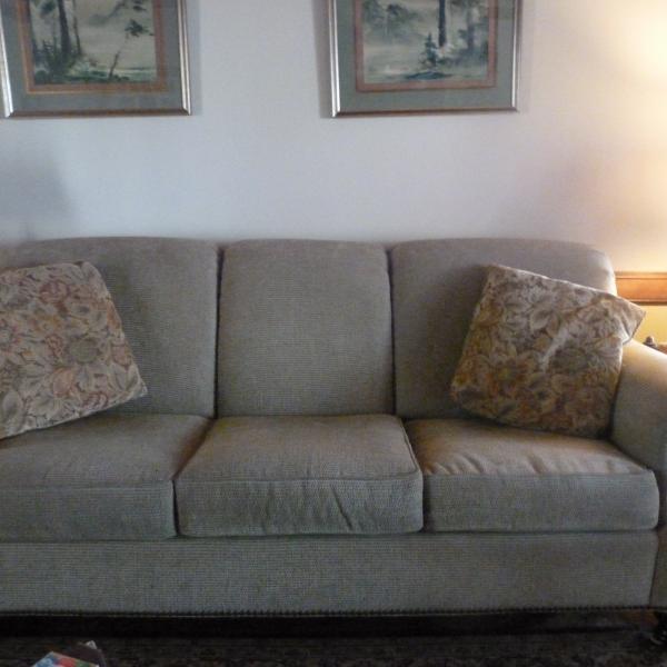 Photo of Sofa and oversize matching chair and ottoman