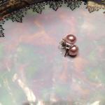 9 mm pink pearl earrings with sterling silver backs