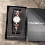Caravelle by Bulova 43L140 Women's Round White Analog Raspberry Beads Watch