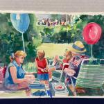 E - 428 Original Watercolor “Happy Birthday” by Jean Ranney Smith
